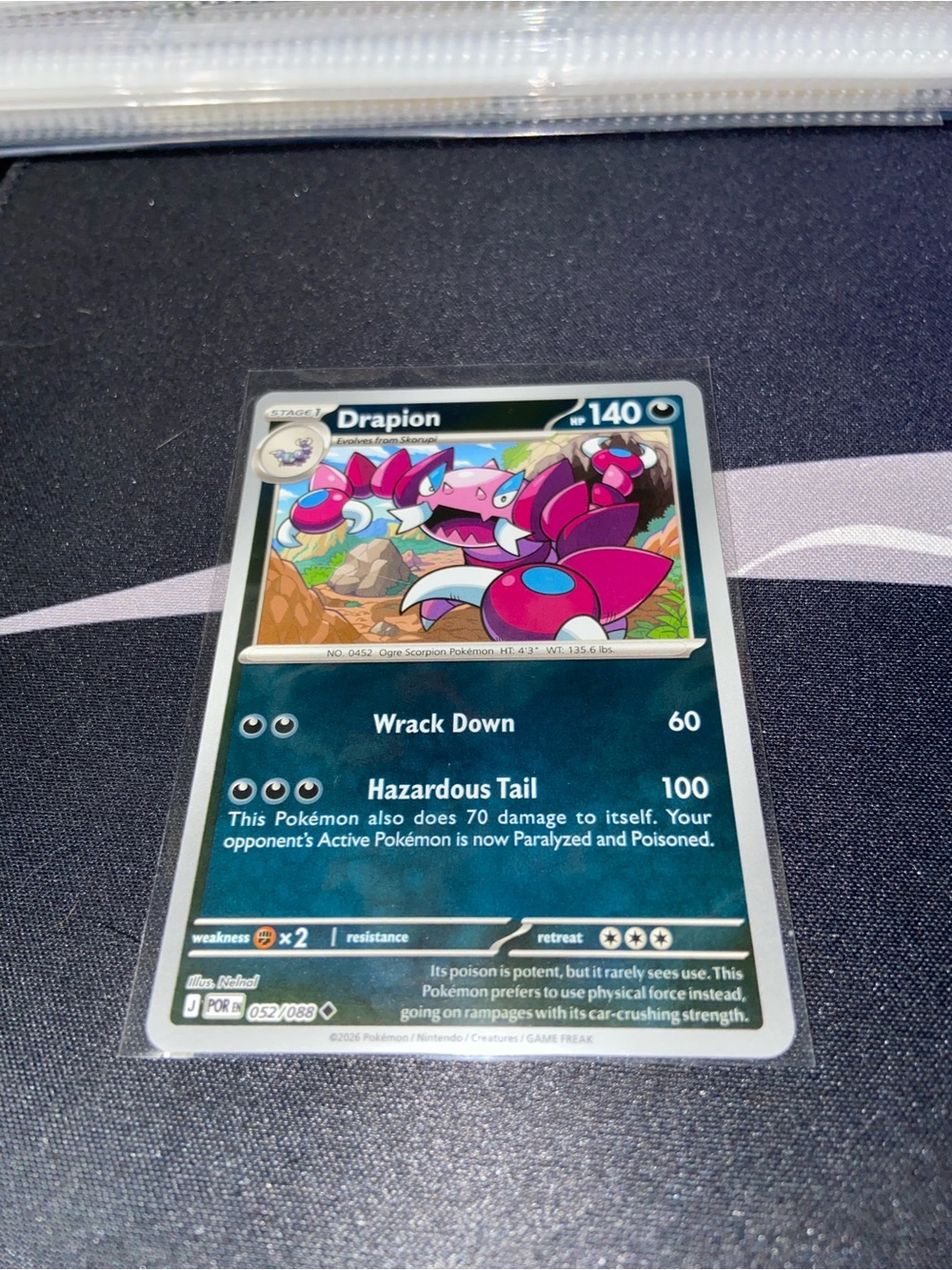 Drapion Pokémon Trading Card(052/088)Perfect Order Rev holo